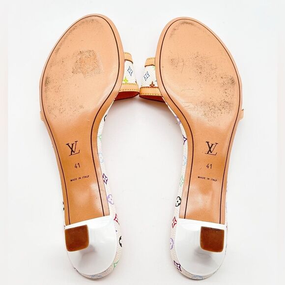 Louis Vuitton Y2K Murakami Multicolor LV Monogram Mule Slide Sandals EU 41 US 11 - Picture 8 of 14